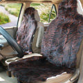 Universal KQ03 Australia Genuine Sheepskin Car Seat Cover Sheep Wool Auto Cushion 4pcs Sets - Coffee