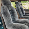 Universal KQ04 Australia Genuine Sheepskin Car Seat Cover Sheep Wool Auto Cushion 4pcs Sets - Grey