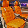 Universal Real Sheepskin Car Seat Cover Leather Wool Auto Cushion 4pcs Sets - Orange