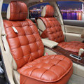 Universal Real Sheepskin Car Seat Cover Leather Wool Auto Cushion 4pcs Sets - Red
