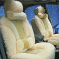 Universal Synthetic Sheepskin Car Seat Cover Sheep Wool Auto Cushion 6pcs Sets - Beige
