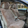 Universal Synthetic Sheepskin Car Seat Cover Sheep Wool Auto Velvet Cushion 6pcs Sets - Bean Paste