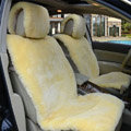 Universal Synthetic Sheepskin Car Seat Cover Sheep Wool Auto Velvet Cushion 6pcs Sets - Beige