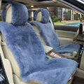 Universal Synthetic Sheepskin Car Seat Cover Sheep Wool Auto Velvet Cushion 6pcs Sets - Blue