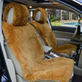 Universal Synthetic Sheepskin Car Seat Cover Sheep Wool Auto Velvet Cushion 6pcs Sets - Brown