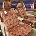 Universal Winter Velvet Plush Car Seat Cover Auto Cushion 4pcs Sets - Red