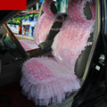 Luxury Universal Cotton lace Flower Car Seat Cover Auto Cushion 7pcs Sets - Pink