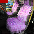 Luxury Universal Cotton lace Flower Car Seat Cover Auto Cushion 7pcs Sets - Purple