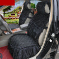 Luxury Universal PP Cotton lace Flower Car Seat Cover Auto Cushion 7pcs Sets - Black