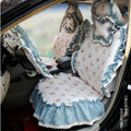 Universal Cotton Plaid flower Print lace Auto Car Seat Cover 19pcs Sets - Blue