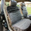 Universal Winter Suede nap floral Print Car Seat Cover Auto Cushion 6pcs Sets - Gray