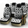 Cow Print Customized Cotton Auto Car Seat Covers 8pcs Sets for Vehicle - White