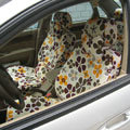 Floral Print Canvas Customized Cotton Auto Car Seat Covers 2pcs Sets for Benz Smart - Coffee