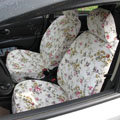 Flower Print Canvas Customized Cotton Auto Car Seat Covers 2pcs Sets for Benz Smart - Rose