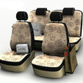 Flower Print Customized Floral Auto Car Seat Covers 8pcs Sets for Vehicle - Beige