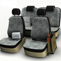 Flower Print Customized Floral Auto Car Seat Covers 8pcs Sets for Vehicle - Grey
