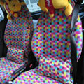 Lattice Canvas Customized Cotton Auto Car Seat Covers 2pcs Sets for Benz Smart - Pink