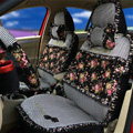 Ayrg Floral print Lace Universal Auto Car Seat Cover Ice Silk Full Set 19pcs - Black