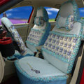 Ayrg Flower print Lace Universal Auto Car Seat Cover Ice Silk Full Set 19pcs - Blue
