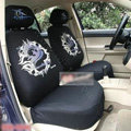 Universal Cotton Dragon Print Auto Car Seat Cover 10pcs Sets - Black
