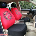 Universal Cotton Dragon Print Auto Car Seat Cover 10pcs Sets - Red+Black
