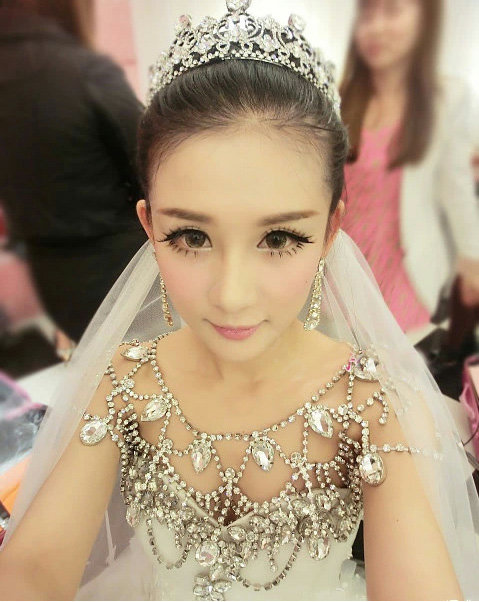 Luxury Crystal  Raindrop Tassel Wedding Bridal Shoulder Chain Strap Shawl Necklace jewelry