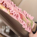Best Cloth Cotton Floral Print Automotive Seat Safety Belt Covers Car Decoration 2pcs - Pink