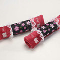 Best Flower Bud Silk Velvet Automotive Seat Safety Belt Covers Car Decoration 2pcs - Rose