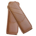 Best Real Leather Automobile Seat Safety Belt Covers Car Decoration 2pcs - Brown