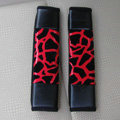 Cheapest Leopard Print PU Leather Automobile Seat Safety Belt Covers Car Decoration 2pcs - Red