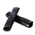 Classic Circle Cool Genuine Leather Automobile Seat Safety Belt Covers Car Decoration 2pcs - Black