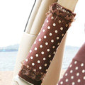 Classic Lace Polka Dot Synthetic Fiber Automotive Seat Safety Belt Covers Car Decoration 2pcs - Brown