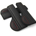 High Quality YAC Genuine Leather Automobile Seat Safety Belt Covers Car Decoration 2pcs - Black