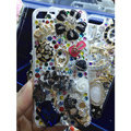 Bling S-warovski crystal cases Ballet girl Skull diamond cover for iPhone 6 - Black