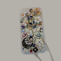 Bling S-warovski crystal cases Flower diamond covers for iPhone 6 - White