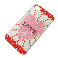 Bling S-warovski crystal cases Love diamond covers for iPhone 6 - Red