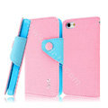 IMAK cross leather case Button holster holder cover for iPhone 6 - Pink