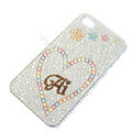Bling S-warovski crystal cases Heart diamond covers for iPhone 6 Plus - White