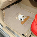 Sale Lace Universal Front Rear Carpet Chihuahua Car Floor Mats Plush 5pcs Sets For Girls - Beige