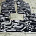 Zebra Print Tailored Trunk Carpet Auto Floor Mats Velvet 3pcs Sets For Mercedes Benz Smart - Black