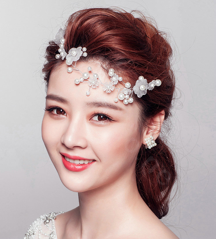 Elegant Flower Pearls Bridal Hairwear Jewelry Wedding Dress Bride Headband Hair Accessories