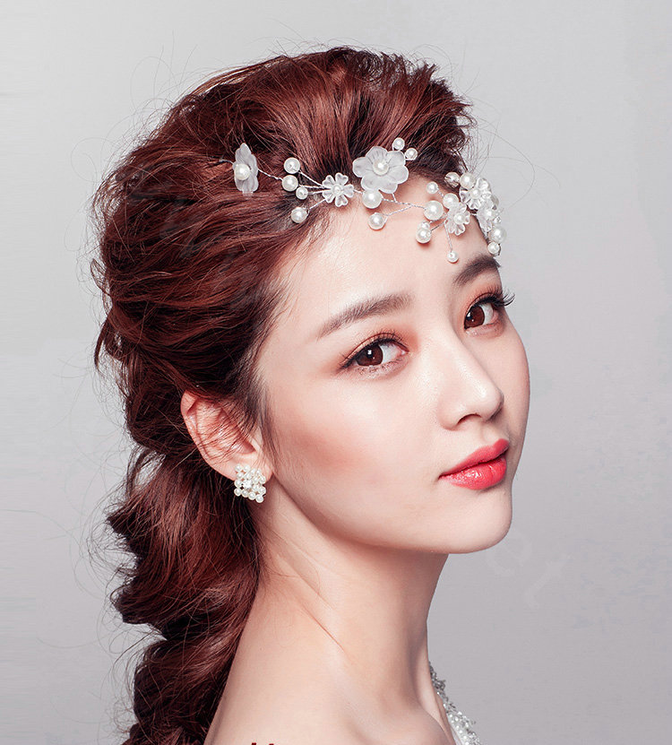 Elegant Flower Pearls Bridal Hairwear Jewelry Wedding Dress Bride Headband Hair Accessories