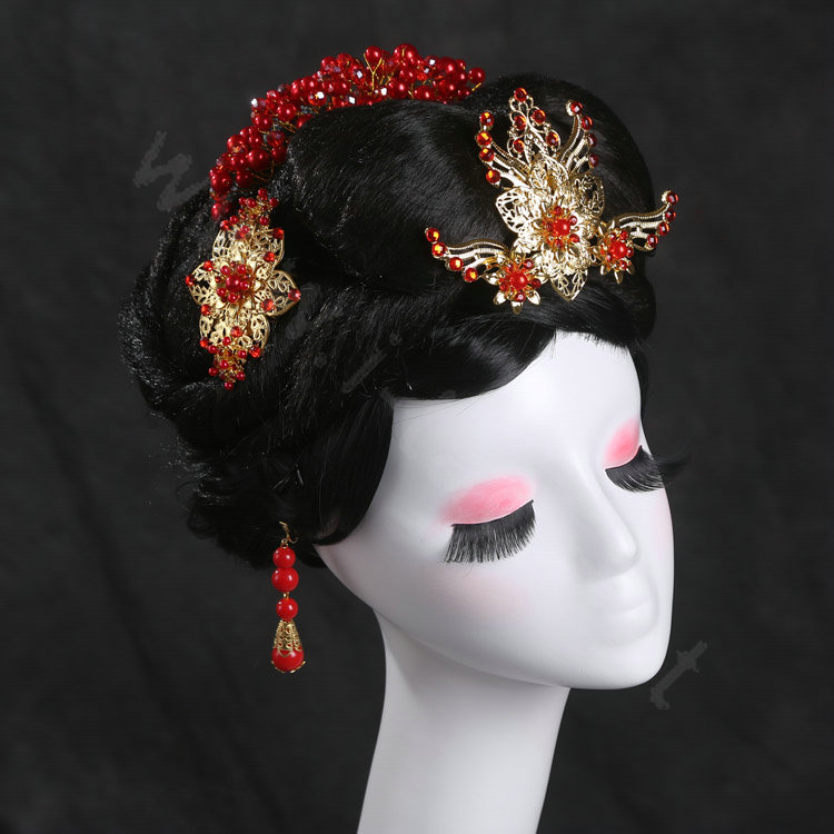 Luxury Simple Bridal Phoenix Coronet Hair Clasp Cheongsam Classic Costume Wedding Bride Hair Accessories