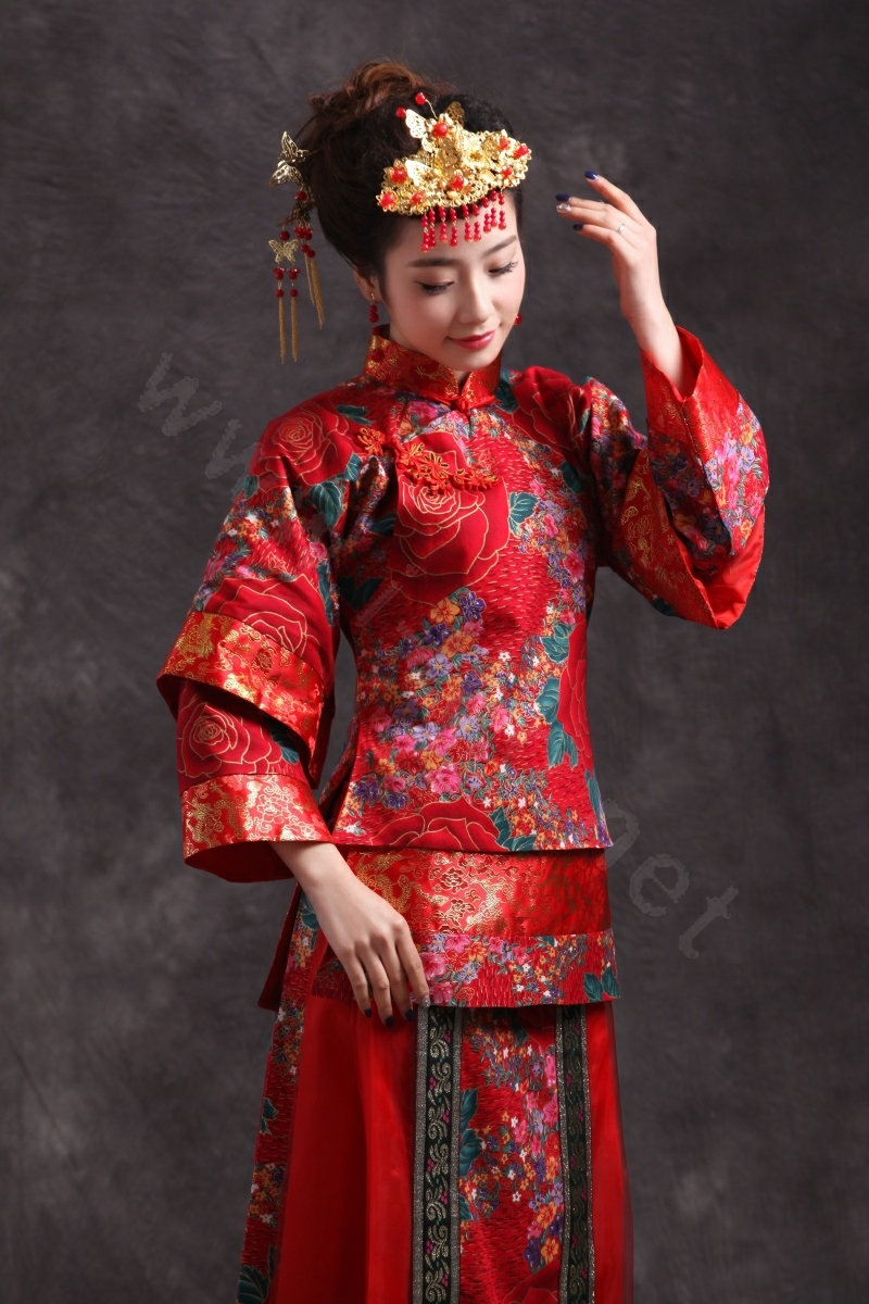 Simple Bride Chinese style Costume Tassel Phoenix Coronet Cheongsam Wedding jewelry Bridal Hair Accessories