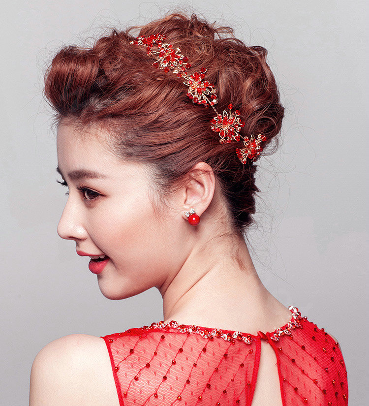 Unique Bling Crystal Butterfly Bridal Hairwear Vintage Cheongsam Wedding Bride Headband Hair Accessories