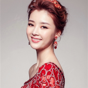 Unique New Red Flower Crystal Bridal Crown Hairwear Vintage Wedding Bride Headband Hair Accessories