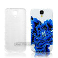 IMAK Painting Relievo Case Flower Battery Cover for Samsung Galaxy Note 4 N9100 - Blue