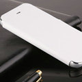 Classic Aluminum Support Holster Genuine Flip Leather Covers for iPhone 6 Plus 5.5 - White