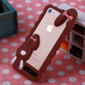 Cool Detonation Teeth Rabbit Covers Silicone Shell for iPhone 6 Plus 5.5 - Brown