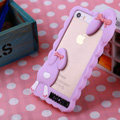 Cool Detonation Teeth Rabbit Covers Silicone Shell for iPhone 6 Plus 5.5 - Pink